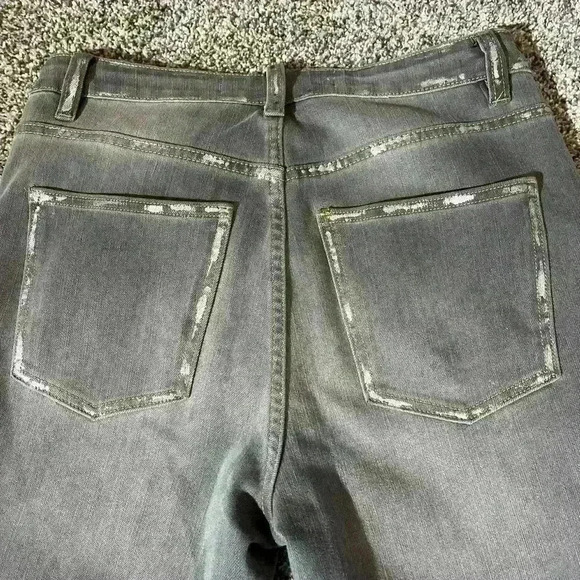 Soft Surroundings Ultimate Denim High-rise Foil Skinny Jeans Size 4 Gray - Picture 8 of 11